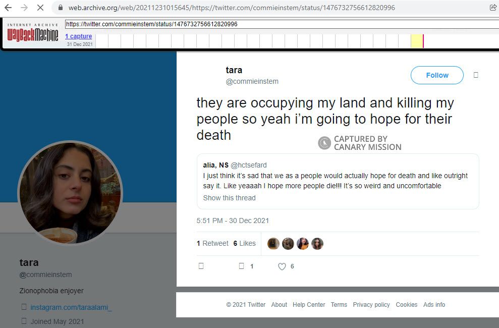 Tara Alami, Twitter - Dec 30, 2021