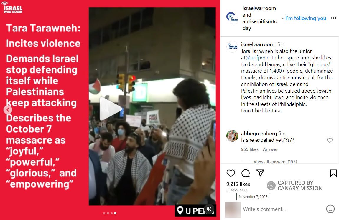 Tara Tarawneh, Instagram - Nov 7, 2023