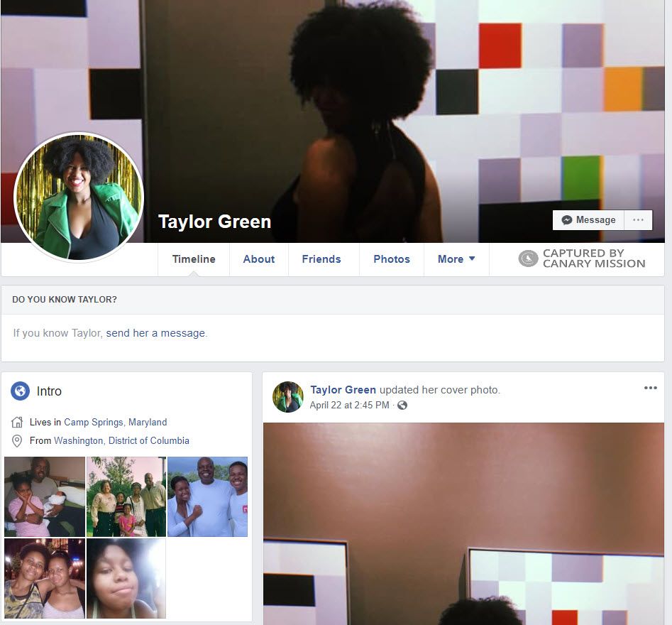 Taylor Green, Facebook - May 7, 2019