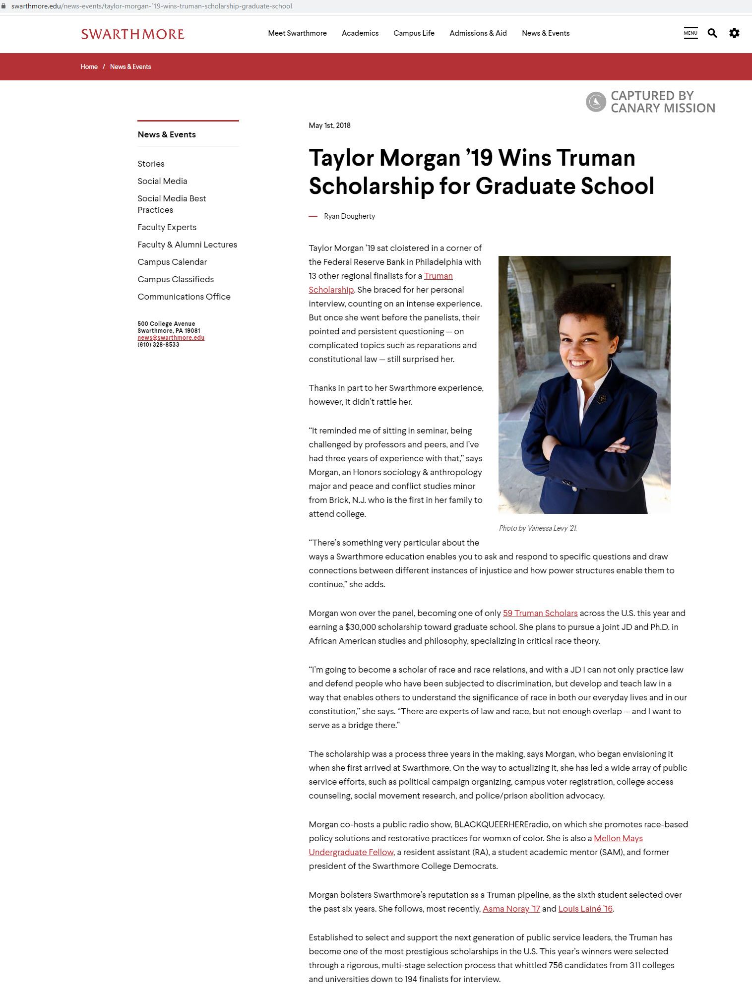 Taylor Morgan, swathmore.edu - May 1, 2018