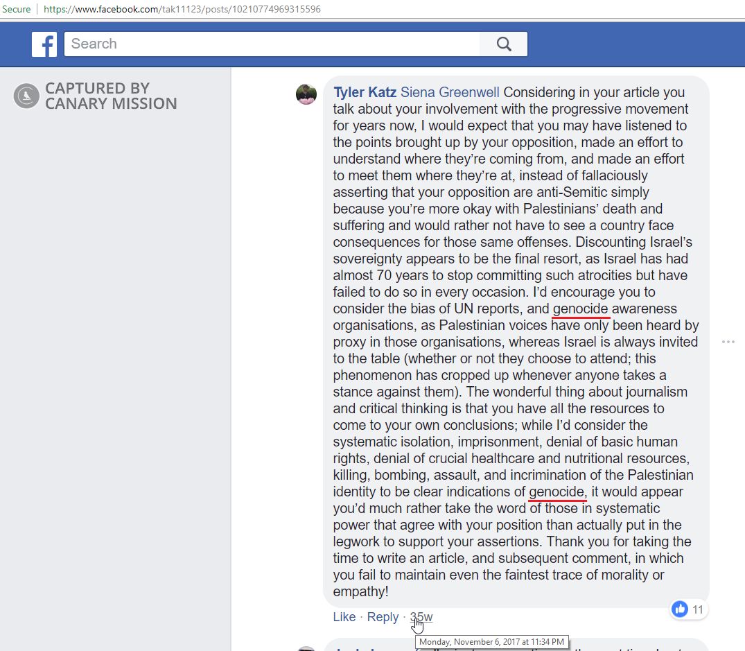 Tyler Katz, Facebook - Nov 6, 2017