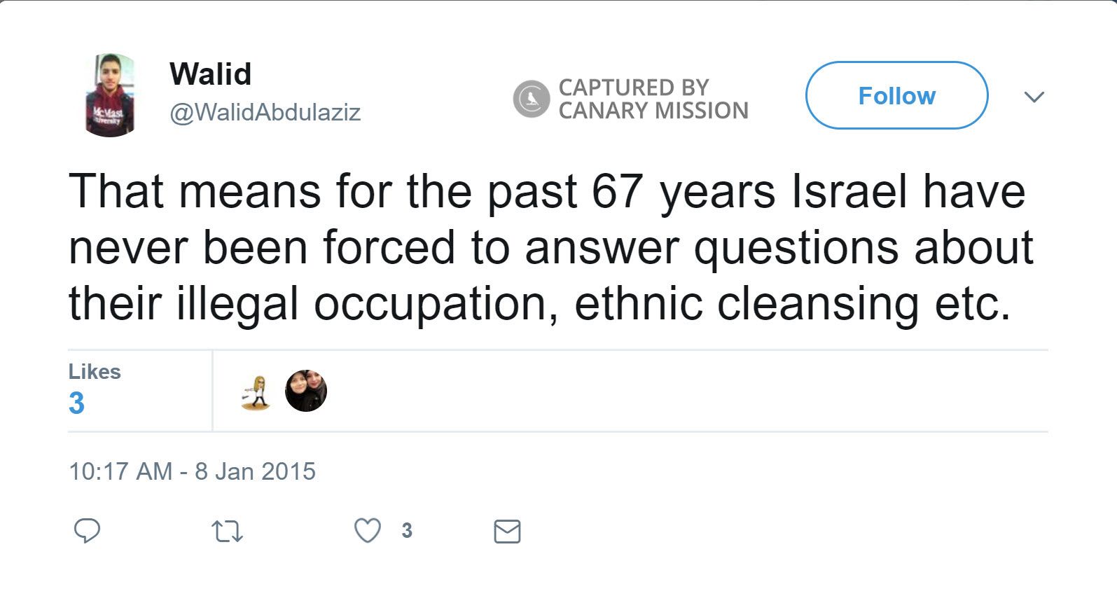 Walid Abdulaziz, Twitter - Jan 8, 2015