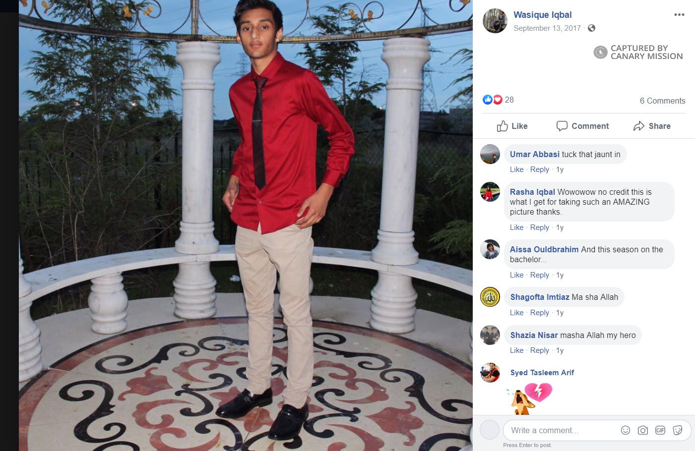 Wasique Iqbal, Facebook - Sep 13, 2017