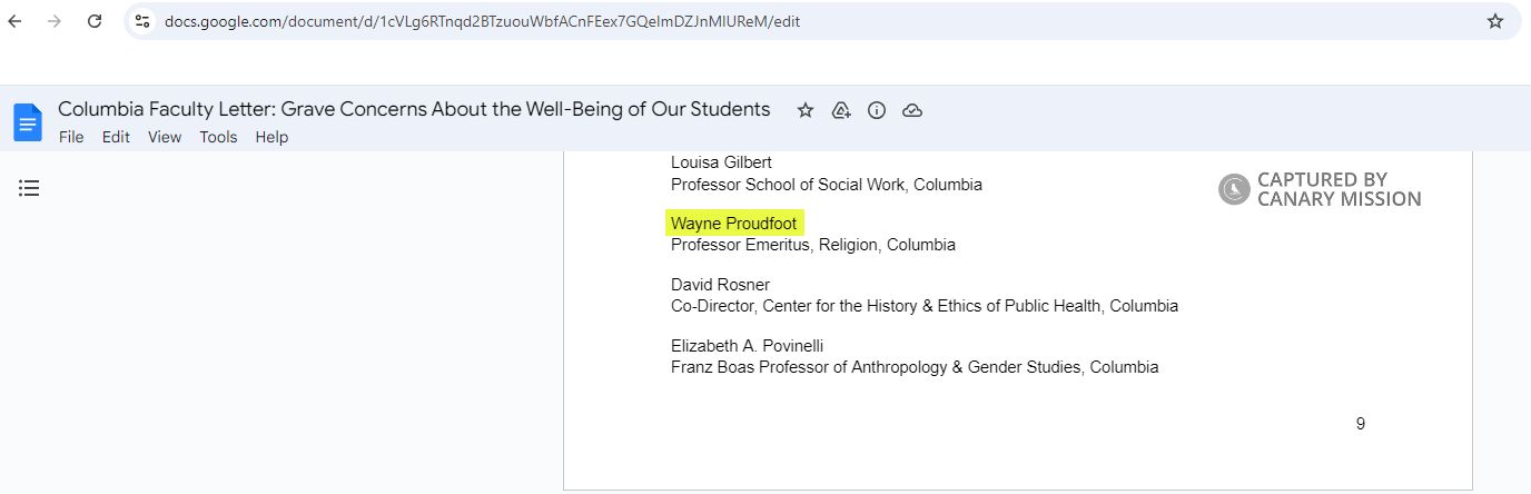 Wayne Proudfoot, docs.google.com - Oct 29, 2024