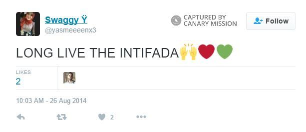 Yasmeen Hammad, Twitter - Aug 26, 2014