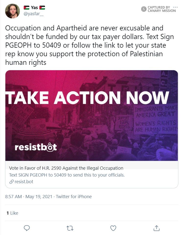 Yasmien Farsakh, Twitter - May 19, 2021