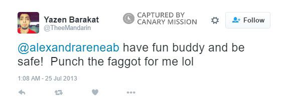 Yazen Barakat, Twitter - Jul 25, 2013