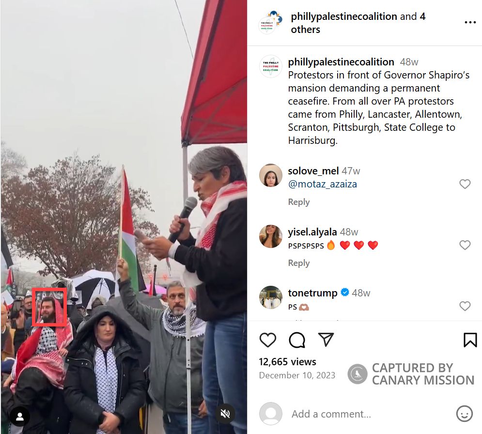 Zein Hassanein’s protest appearance, End the Siege on Gaza