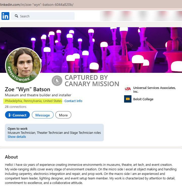 Zoe Batson - Museum & Theatre Builder/Installer