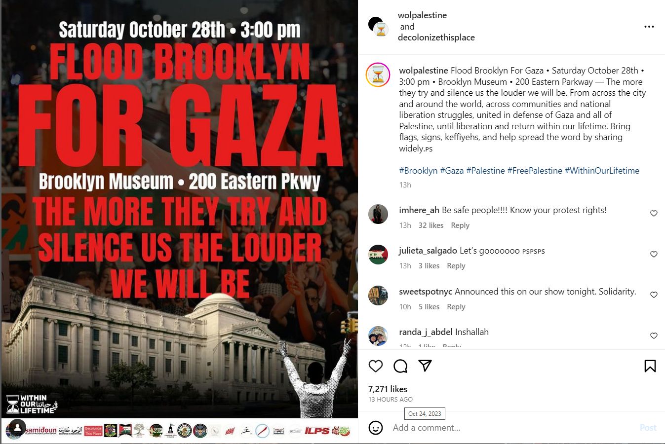 Abu Ashley, Flood Brooklyn For Gaza flyer